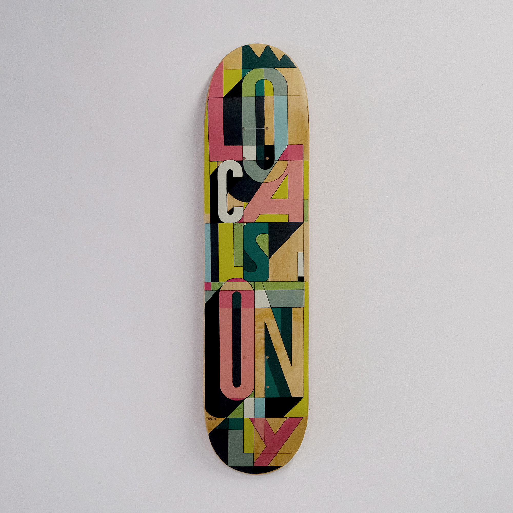 Original Hand Painted Skateboard Deck saying Locals Only