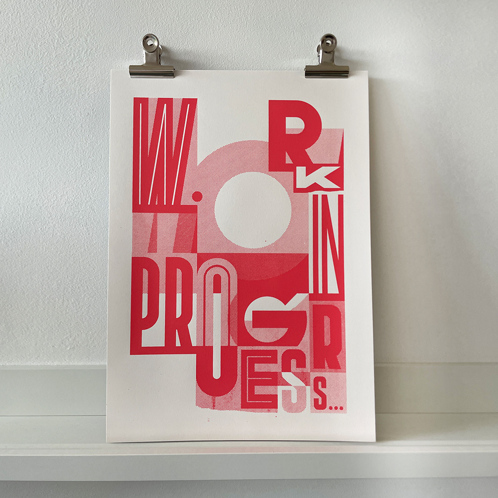 Work in Progress Abstract Typographic Print